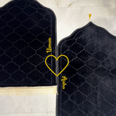 Black & Black Dome Couple Janamaz with Heart