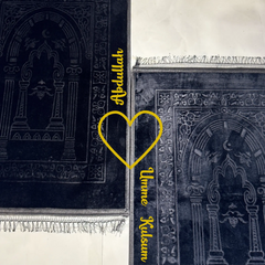 Black & Black Rectangle Couple Janamaz with Heart