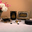 Black Hamper Sawab-E-Jariya featuring a velvet Quran, golden Rehal, Tasbeeh, and decorative box. Ideal Quran gift set for Eid, weddings, or Khatm-al-Quran.