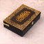 Closed Black Stones Rehal Hamper box with golden Arabic calligraphy and stone detailing, perfect for premium Quran gift set presentation.