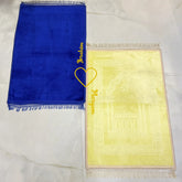 Blue & Offwhite Rectangle Couple Janamaz with Heart