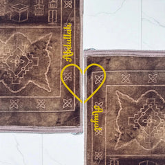 Brown & Brown Rectangle Couple Janamaz with Heart