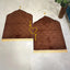 Brown & Brown Dome Couple Janamaz Set with heart design and personalized names, ideal Islamic gift for weddings or special occasions.