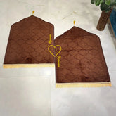 Brown & Brown Dome Couple Janamaz with Heart