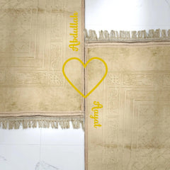 Champagne Gold & Champagne Gold Rectangle Couple Janamaz with Heart