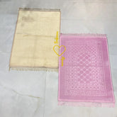 Champagne Gold & Pink Rectangle Couple Janamaz with Heart