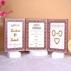 A4 Maroon Bi-Fold Nikah Nama (Thumb Print Edition)