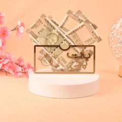 Islamic calligraphy Baat Pakki Acrylic Envelope with currency notes, a unique Nikah essential for wedding ceremonies.