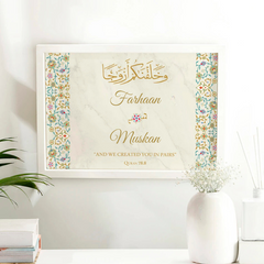 And We Created You In Pairs Wedding Personalized Frame