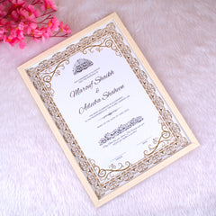 Golden Classic Nikah Nama Frame