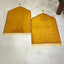 Golden velvet prayer mats with arched design and tassels, part of the Golden Floral Pearl Bridal Sawab-e-Jariya Hamper wedding gift set.