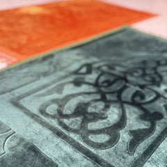 Golden & Green Rectangle Couple Janamaz with Heart