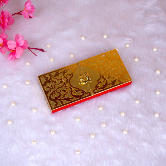 Personalised Meher Box - Sacred Keepsake with golden floral design and clasp, ideal for Islamic wedding ceremonies and Nikah essentials.