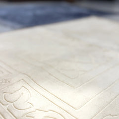 Grey & Champagne Gold Rectangle Couple Janamaz with Heart