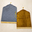 Grey Dome Couple Janamaz - Heart Design set featuring grey and golden prayer mats with dome shape and yellow heart motif, ideal for wedding gifts.