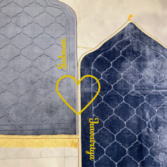 Grey & Grey Dome Couple Janamaz with Heart