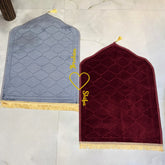 Grey & Maroon Dome Couple Janamaz with Heart