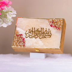 Floral Pearl Designer Box with elegant pearl detailing and floral accents – perfect Islamic gift for her