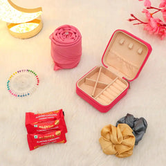 Thoughtfully curated Islamic gift hamper for wife with premium hijab and treats