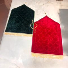 Maroon & Green Dome Couple Janamaz with Heart