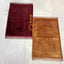 Golden & Maroon Couple Janamaz Set featuring two soft rectangular prayer mats with heart design, ideal for Islamic weddings and gifts.