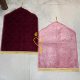 Maroon & Pink Dome Couple Janamaz with Heart