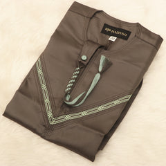 Charcoal Green Thobe Romper for Baby Boys