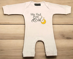 My First EID Baby Boy Romper with Name