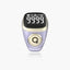 Noor Zikr Ring 2.0 in lavender color with digital display and side button, perfect for smart tasbeeh tracking.