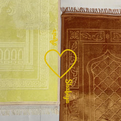 Offwhite & Golden Rectangle Couple Janamaz with Heart