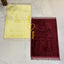 Offwhite & Maroon Janamaz - Couple Prayer Set featuring two intricately designed rectangle mats with heart motif, symbolizing unity in faith.