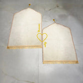 Offwhite & Offwhite Dome Couple Janamaz with Heart