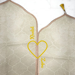 Offwhite & Offwhite Dome Couple Janamaz with Heart