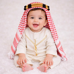 Offwhite Omani Thobe Romper Set for Baby Boy