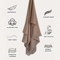 Biscotti Beige Premium Chiffon Hijab