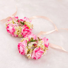 Handcrafted Pink Floral Gajra