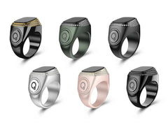 Zikr Ring with 99 Zirconia in six stylish colors including black, green, silver, and rose gold, ideal for Ramadan gifts and prayer essentials.
