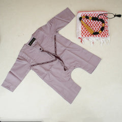 Purple Omani Thobe Romper Set for Baby Boys