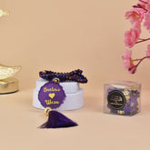 Purple Crystal Tasbeeh with name (100 beads)