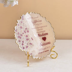 8" inches Rose Petal Floral Couple Frame