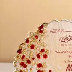 8" inches Rose Petal Floral Couple Frame