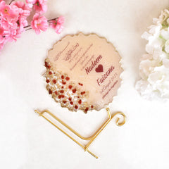 8" inches Rose Petal Floral Couple Frame