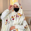 Full-length floral printed cotton modest prayer veil with black face mask