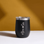 Personalised stainless tumbler in matte black with '#Bro ♥ Sis' engraving, ideal for gifting. Custom stainless tumbler keeps drinks hot or cold.