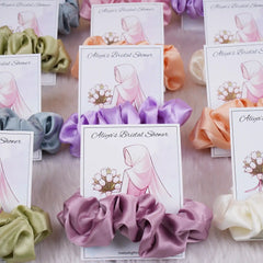 Scrunchie Card Favors for Bridal Shower