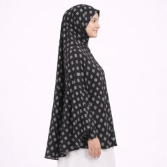 Siyah Al Noor Knee Length Printed Cotton Namaz Makhna