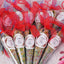 Customized Sounf Cones for Nikah Favors with red ribbons and personalized labels, ideal for Mehndi or wedding ceremonies. Elegant and aromatic wedding gifts.