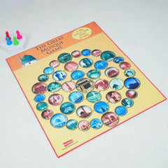 Board game titled 'The Great Mosque Game' with colorful tiles on a white background