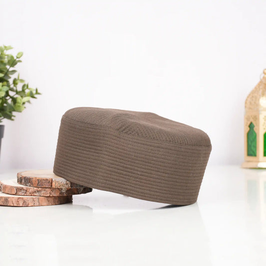 Brown prayer cap for men