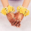 Handcrafted Floral Gajra - Enhance Traditions | Bridal Accessory featuring yellow roses and white buds worn on wrists, ideal for Haldi and Mehndi ceremonies.